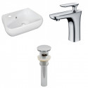American Imaginations AI-26298 17.5-in. W Wall Mount White Vessel Set For 1 Hole Left Faucet - Faucet Included