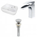 American Imaginations AI-26305 17.5-in. W Wall Mount White Vessel Set For 1 Hole Right Faucet - Faucet Included