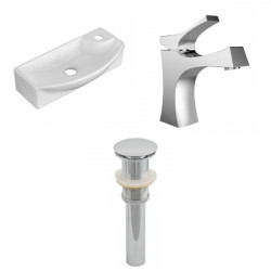 American Imaginations AI-26307 17.75-in. W Above Counter White Vessel Set For 1 Hole Right Faucet - Faucet Included
