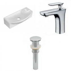 American Imaginations AI-26310 17.75-in. W Above Counter White Vessel Set For 1 Hole Right Faucet - Faucet Included