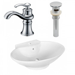 American Imaginations AI-26326 22.75-in. W Above Counter White Vessel Set For 1 Hole Center Faucet - Faucet Included