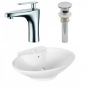 American Imaginations AI-26327 22.75-in. W Above Counter White Vessel Set For 1 Hole Center Faucet - Faucet Included