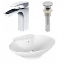 American Imaginations AI-26329 22.75-in. W Above Counter White Vessel Set For 1 Hole Center Faucet - Faucet Included