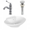American Imaginations AI-26330 22.75-in. W Above Counter White Vessel Set For 1 Hole Center Faucet - Faucet Included