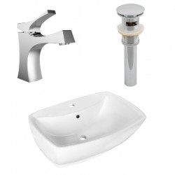 American Imaginations AI-26331 21.75-in. W Above Counter White Vessel Set For 1 Hole Center Faucet - Faucet Included
