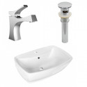 American Imaginations AI-26331 21.75-in. W Above Counter White Vessel Set For 1 Hole Center Faucet - Faucet Included