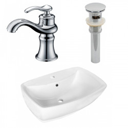American Imaginations AI-26332 21.75-in. W Above Counter White Vessel Set For 1 Hole Center Faucet - Faucet Included
