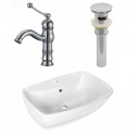 American Imaginations AI-26336 21.75-in. W Above Counter White Vessel Set For 1 Hole Center Faucet - Faucet Included
