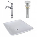 American Imaginations AI-26338 16.75-in. W Above Counter White Vessel Set For Deck Mount Drilling - Faucet Included