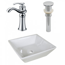 American Imaginations AI-26339 15.75-in. W Above Counter White Vessel Set For Deck Mount Drilling - Faucet Included