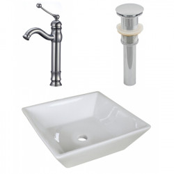American Imaginations AI-26340 15.75-in. W Above Counter White Vessel Set For Deck Mount Drilling - Faucet Included