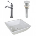 American Imaginations AI-26340 15.75-in. W Above Counter White Vessel Set For Deck Mount Drilling - Faucet Included