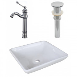American Imaginations AI-26342 15.75-in. W Above Counter White Vessel Set For Deck Mount Drilling - Faucet Included