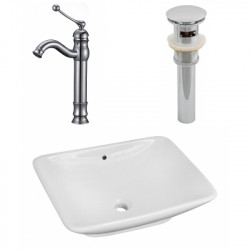 American Imaginations AI-26344 21.5-in. W Above Counter White Vessel Set For Deck Mount Drilling - Faucet Included