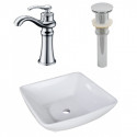 American Imaginations AI-26345 16.5-in. W Above Counter White Vessel Set For Deck Mount Drilling - Faucet Included