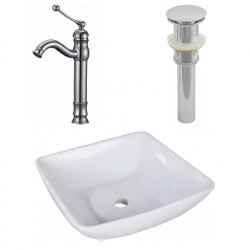 American Imaginations AI-26346 16.5-in. W Above Counter White Vessel Set For Deck Mount Drilling - Faucet Included