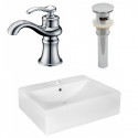 American Imaginations AI-26348 20.25-in. W Above Counter White Vessel Set For 1 Hole Center Faucet - Faucet Included