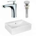 American Imaginations AI-26349 20.25-in. W Above Counter White Vessel Set For 1 Hole Center Faucet - Faucet Included