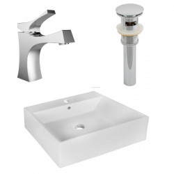 American Imaginations AI-26353 20.5-in. W Above Counter White Vessel Set For 1 Hole Center Faucet - Faucet Included