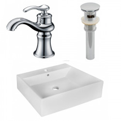 American Imaginations AI-26354 20.5-in. W Above Counter White Vessel Set For 1 Hole Center Faucet - Faucet Included