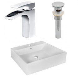 American Imaginations AI-26357 20.5-in. W Above Counter White Vessel Set For 1 Hole Center Faucet - Faucet Included