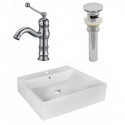 American Imaginations AI-26358 20.5-in. W Above Counter White Vessel Set For 1 Hole Center Faucet - Faucet Included