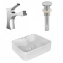 American Imaginations AI-26359 18.75-in. W Above Counter White Vessel Set For 1 Hole Center Faucet - Faucet Included