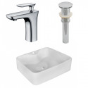 American Imaginations AI-26362 18.75-in. W Above Counter White Vessel Set For 1 Hole Center Faucet - Faucet Included
