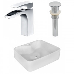 American Imaginations AI-26363 18.75-in. W Above Counter White Vessel Set For 1 Hole Center Faucet - Faucet Included