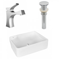 American Imaginations AI-26365 17.25-in. W Above Counter White Vessel Set For 1 Hole Left Faucet - Faucet Included