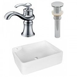 American Imaginations AI-26366 17.25-in. W Above Counter White Vessel Set For 1 Hole Left Faucet - Faucet Included