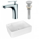 American Imaginations AI-26367 17.25-in. W Above Counter White Vessel Set For 1 Hole Left Faucet - Faucet Included