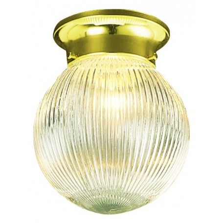 Design House 500629 Millbridge Polished Brass Ceiling Light w/ Clear Ribbed Glass