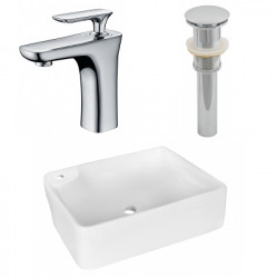 American Imaginations AI-26368 17.25-in. W Above Counter White Vessel Set For 1 Hole Left Faucet - Faucet Included