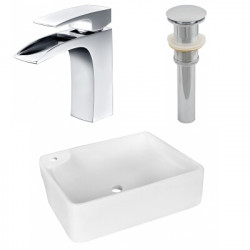 American Imaginations AI-26369 17.25-in. W Above Counter White Vessel Set For 1 Hole Left Faucet - Faucet Included