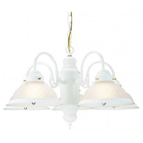 Design House 506204 Millbridge Textured White Chandeliers With Frosted Swirl Glass