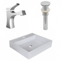 American Imaginations AI-26371 17-in. W Above Counter White Vessel Set For 1 Hole Center Faucet - Faucet Included
