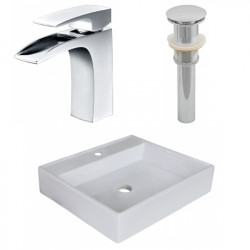 American Imaginations AI-26375 17-in. W Above Counter White Vessel Set For 1 Hole Center Faucet - Faucet Included