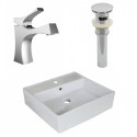 American Imaginations AI-26377 18-in. W Above Counter White Vessel Set For 1 Hole Center Faucet - Faucet Included