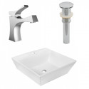 American Imaginations AI-26383 16.5-in. W Above Counter White Vessel Set For 1 Hole Center Faucet - Faucet Included