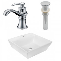 American Imaginations AI-26384 16.5-in. W Above Counter White Vessel Set For 1 Hole Center Faucet - Faucet Included