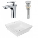 American Imaginations AI-26386 16.5-in. W Above Counter White Vessel Set For 1 Hole Center Faucet - Faucet Included