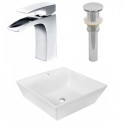 American Imaginations AI-26387 16.5-in. W Above Counter White Vessel Set For 1 Hole Center Faucet - Faucet Included