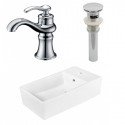 American Imaginations AI-26390 19-in. W Above Counter White Vessel Set For 1 Hole Center Faucet - Faucet Included