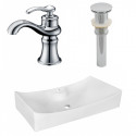 American Imaginations AI-26396 26.25-in. W Above Counter White Vessel Set For 1 Hole Center Faucet - Faucet Included