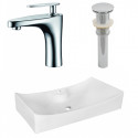 American Imaginations AI-26397 26.25-in. W Above Counter White Vessel Set For 1 Hole Center Faucet - Faucet Included