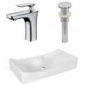 American Imaginations AI-26398 26.25-in. W Above Counter White Vessel Set For 1 Hole Center Faucet - Faucet Included
