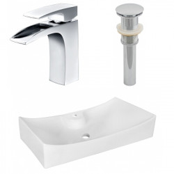 American Imaginations AI-26399 26.25-in. W Above Counter White Vessel Set For 1 Hole Center Faucet - Faucet Included