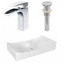 American Imaginations AI-26399 26.25-in. W Above Counter White Vessel Set For 1 Hole Center Faucet - Faucet Included