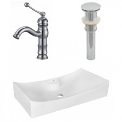 American Imaginations AI-26400 26.25-in. W Above Counter White Vessel Set For 1 Hole Center Faucet - Faucet Included